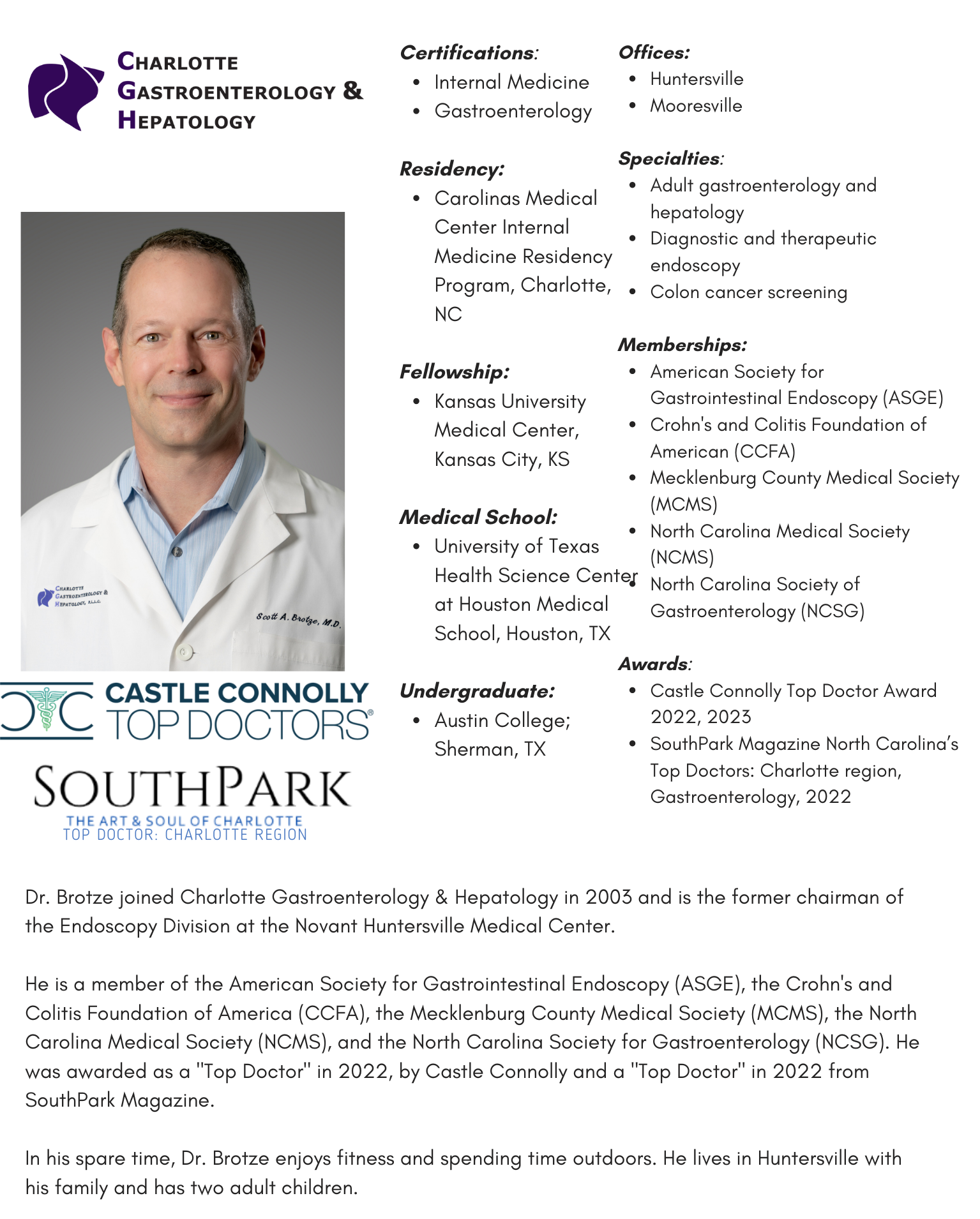 Charlotte Gastroenterology & Hepatology | Scott Brotze, MD - Charlotte ...